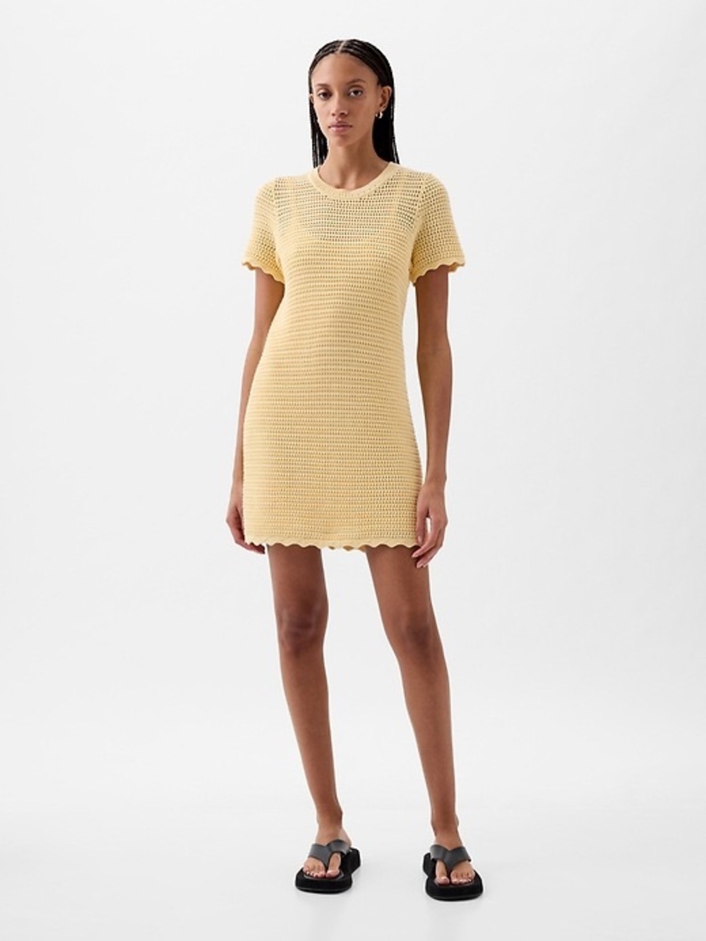 NWT Gap Crochet Mini Dress - Maize Yellow - 100% cotton - Size XS